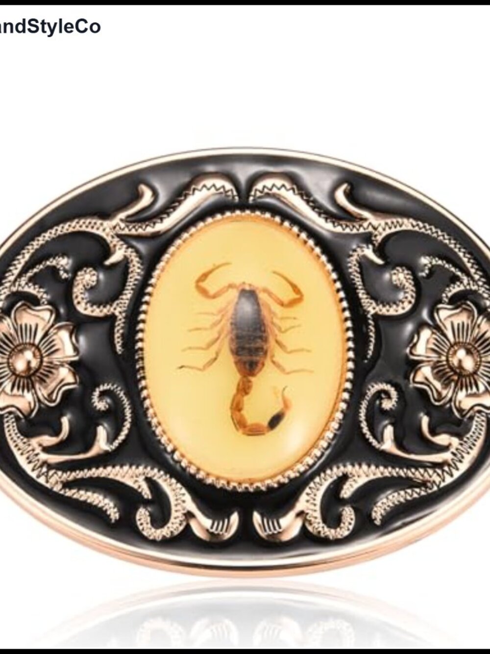 Zinc Alloy Scorpion Floral Western Belt Buckle for Women Men - Halloween